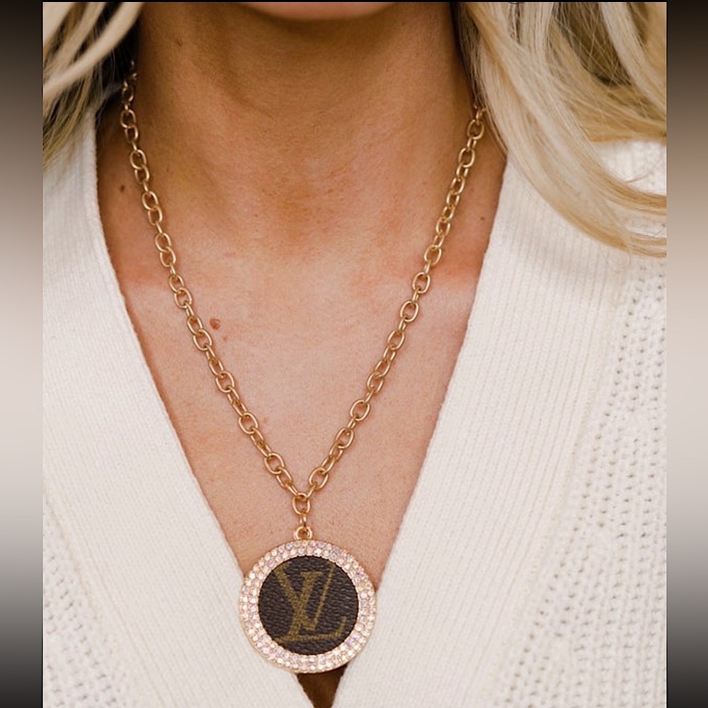 🆕🌿GYPSY SOUTH: Authentic LV Upcycled  Full Monogram Chain Necklace